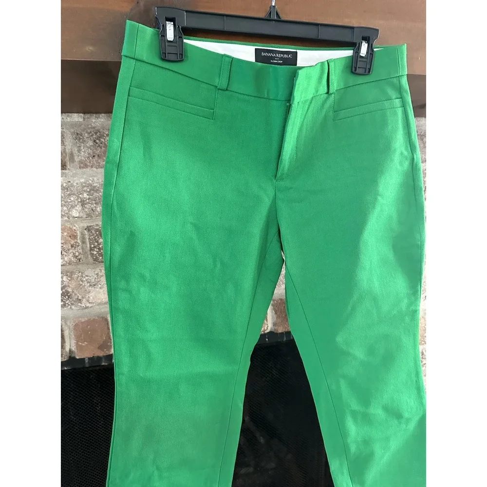 Banana Republic Sloan Dress Pants Women Kelly Green Size 6p - Picture 3 of 4
